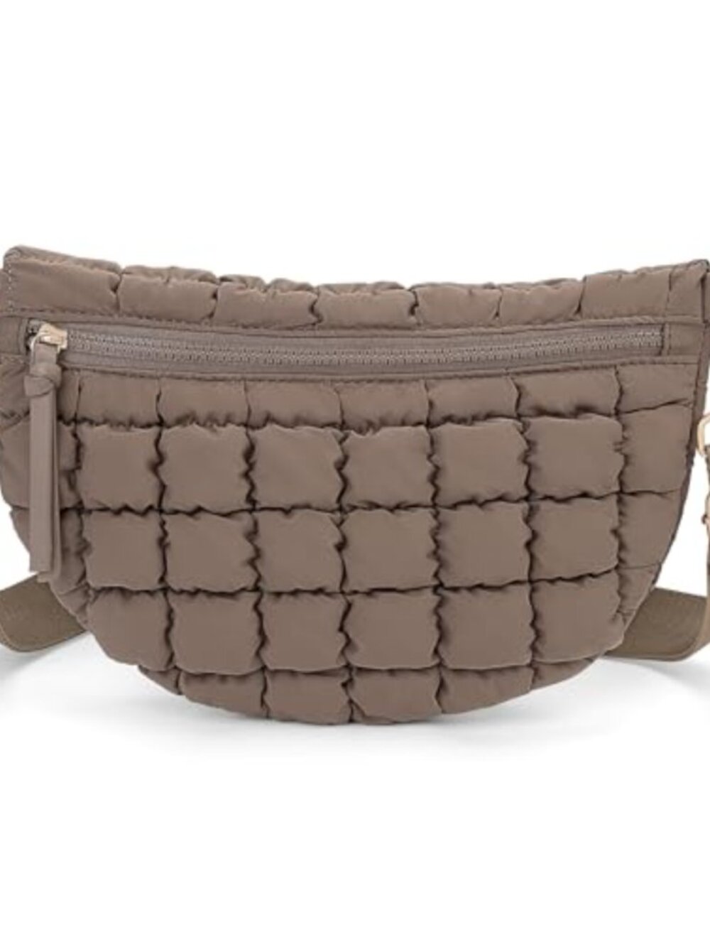 Quilted Nylon Crossbody Bum Bag Puffer Sling Bag Wide Strap